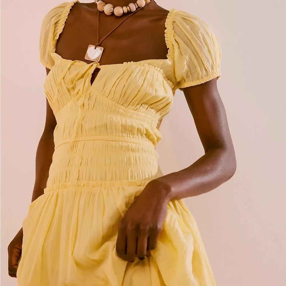 FREE PEOPLE Feeling Bonita Midi Dress in Pineapple Slice M - Picture 2 of 10